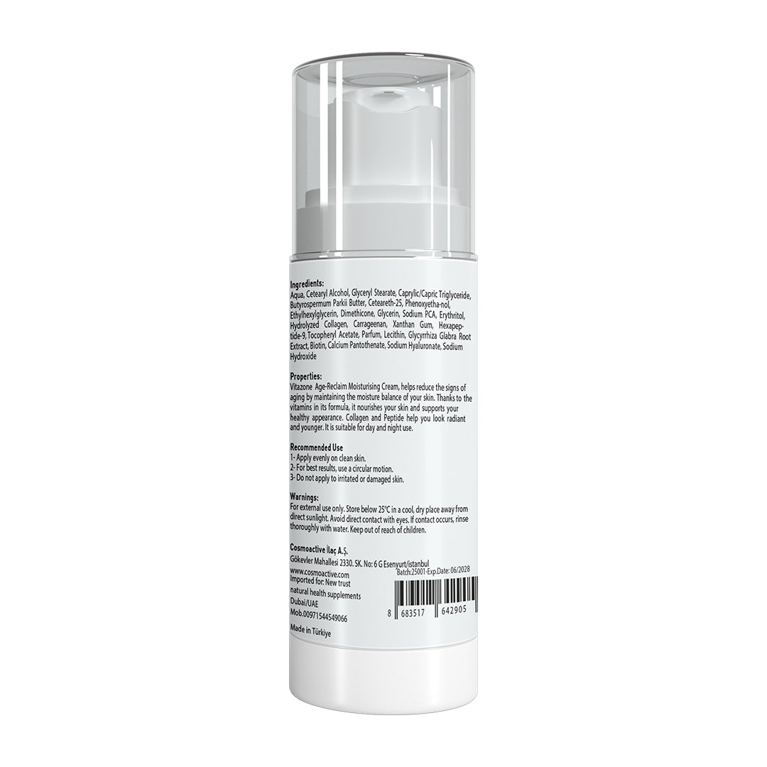 VITA ZONE Age-Reclaim Moisturizing Cream | Hydrating & Anti-Aging with Peptides & Biotin 50ml