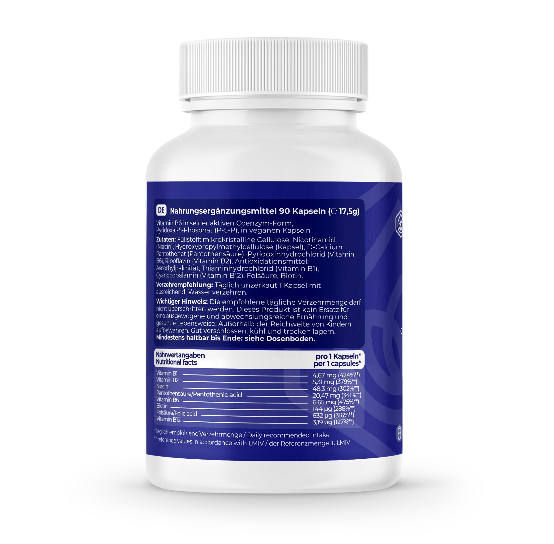 V1 Vitamin B-Komplex with Biotin supports the heart, nerves, and energy metabolism - 90 Vegan Capsules